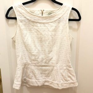 Kate Spade White Peplum Dress Shirt